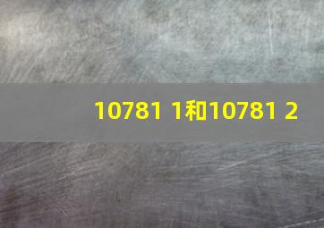 10781 1和10781 2